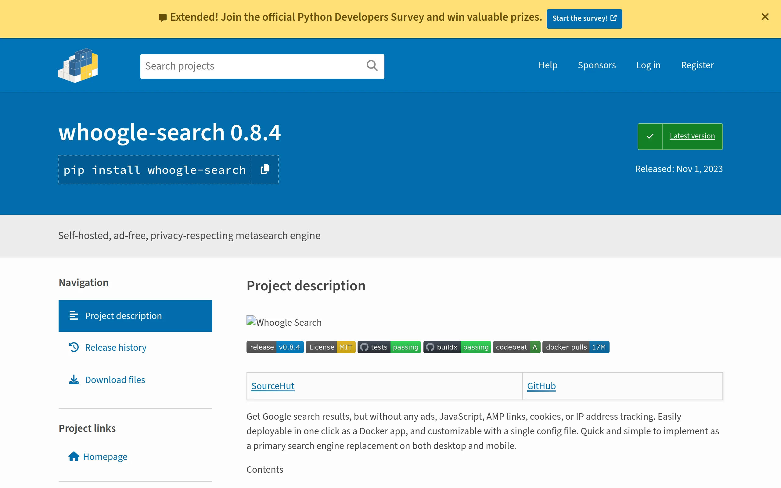 Whoogle search